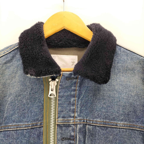 サカイ Sacai Denim Layerd Boa Jacket メンズ