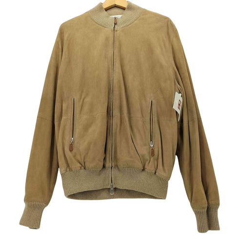 ブルネロクチネリ BRUNELLO CUCINELL カウレザー スエード 裏地カシミヤ混 ブルゾンジャケット メンズ import:L