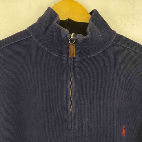 ポロバイラルフローレン Polo by RALPH LAUREN スモールポニー刺繍ハーフジップスウェット 北マリアナ諸島製 メンズ import:M