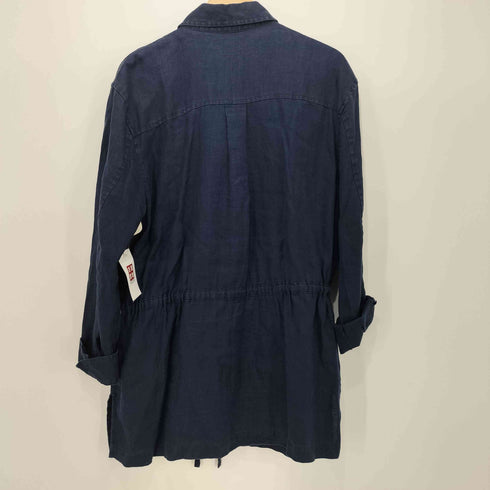 ジョーンズニューヨーク JONES NEW YORK 90S 総リネン ウエストドローコード シャツジャケット レディース import:M