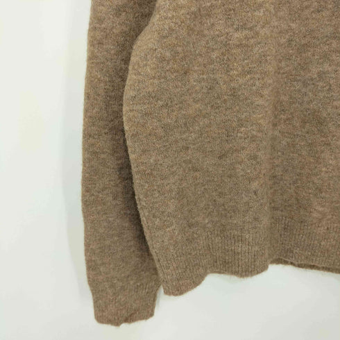 ザラ ZARA ウール混 キャメル混 ロングスリーブニットポロシャツ レディース import:L