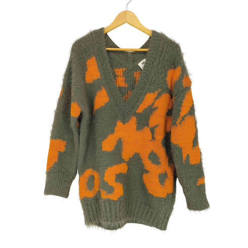 エイチアンドエム H&M STUDIO A/W2021 総柄Vネックニット メンズ XS