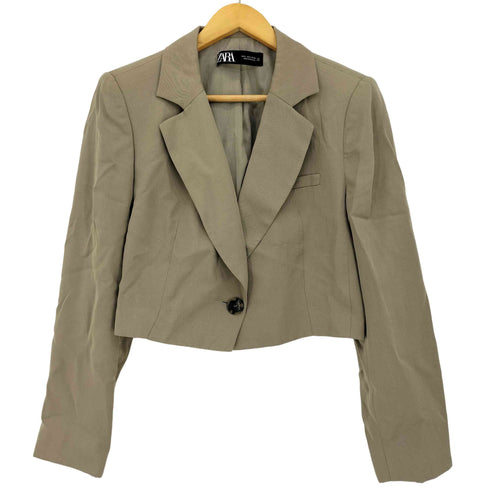 ザラ ZARA クロップド丈 ブレザー ショート ジャケット レディース import:L