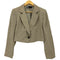 ザラ ZARA クロップド丈 ブレザー ショート ジャケット レディース import:L