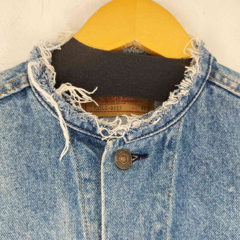 リーバイス Levis 90s 70505-0217 マカオ製 ノーカラーデニムジャケット メンズ 42