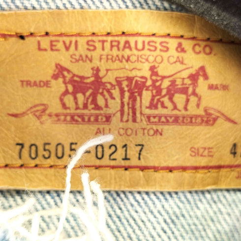 リーバイス Levis 90s 70505-0217 マカオ製 ノーカラーデニムジャケット メンズ 42
