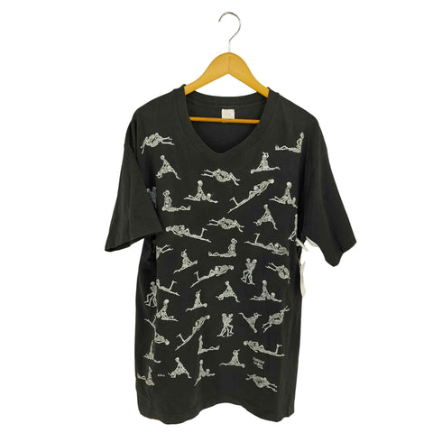 フルーツオブザルーム FRUIT OF THE LOOM USA製 FASHION VICTIM 骸骨 スカル四十八手 S/S TEE ©1990 メンズ import:XL