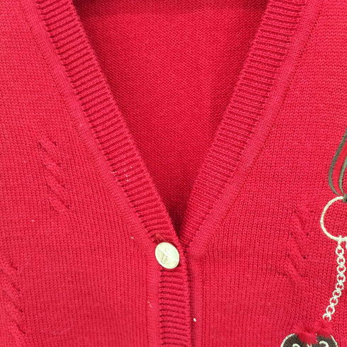 バーバリーズ BURBERRYS フロント刺繍 カーディガン ニットベスト 金ボタン レディース import:L
