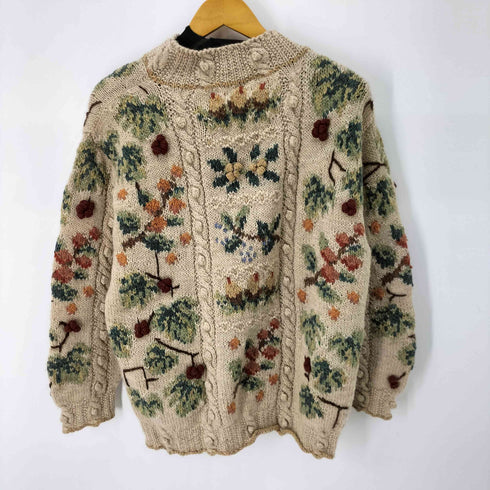 HAND KNIT 花デザインハンドニット レディース
