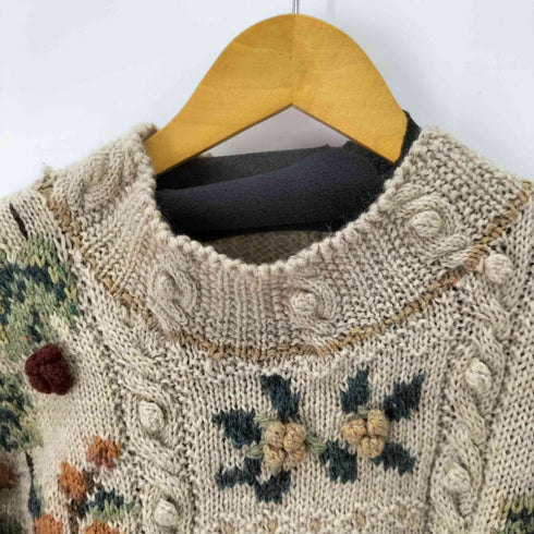 HAND KNIT 花デザインハンドニット レディース