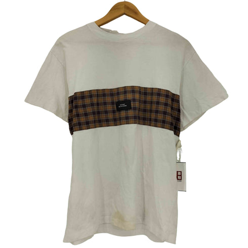ラスベート PACCBET パッチワークチェック クルーネックTシャツ メンズ import:S