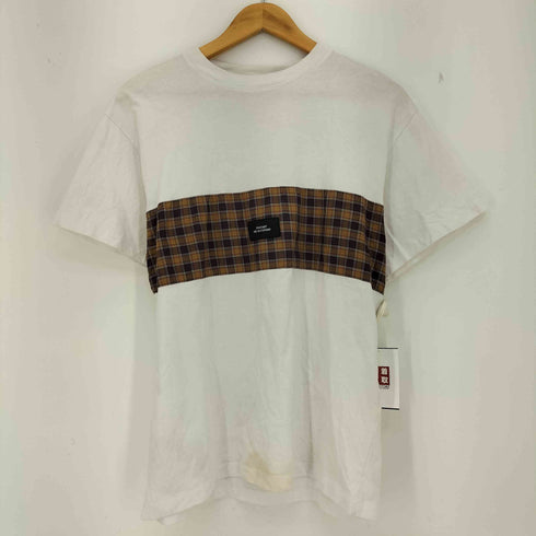 ラスベート PACCBET パッチワークチェック クルーネックTシャツ メンズ import:S