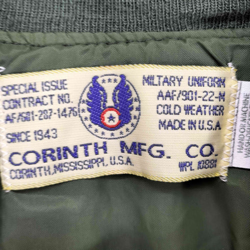 コリンスマニファクチュア CORINTH MFG CO. MA-1 フライトジャケット IDEAL社ジップ リップストップ メンズ import:M