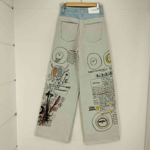 エイチアンドエム H&M basquiat アートワークデザインデニムパンツ レディース 27