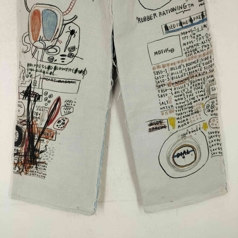 エイチアンドエム H&M basquiat アートワークデザインデニムパンツ レディース 27