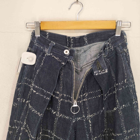 デザインワイドデニムパンツ レディース