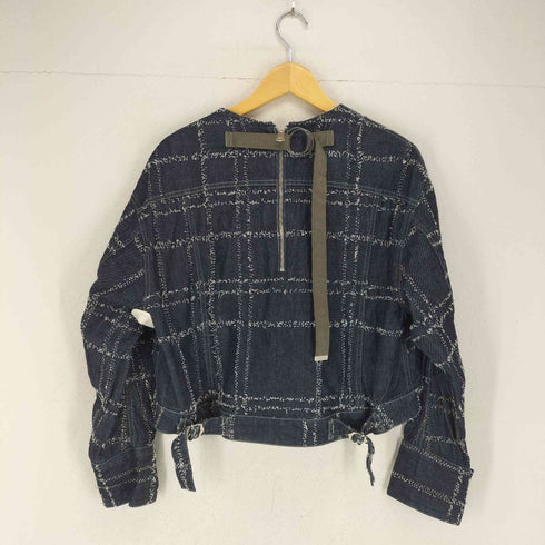 バックジップデザインデニムジャケット レディース