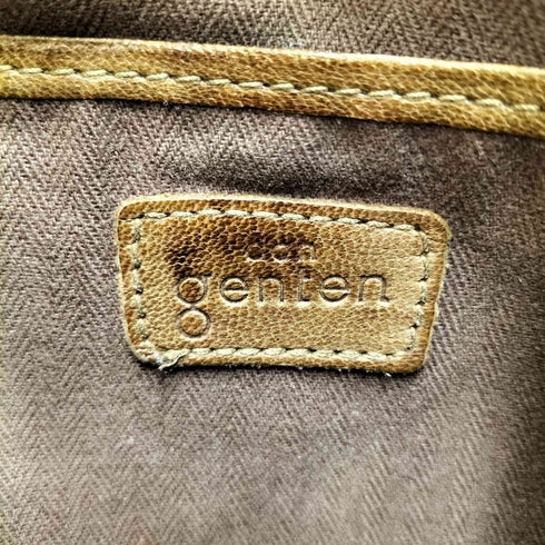 ゲンテン genten 裏地ヘリンボーンレザートートバッグ メンズ