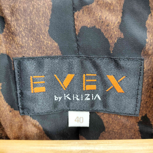 エヴェックスバイクリツィア EVEX by KRIZIA レオパードインナーダウンコート レディース 40