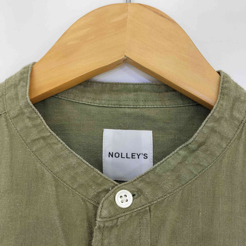 ノーリーズ NOLLEY’S ヘンプ ビッグシルエット バンドカラーシャツ メンズ JPN:S