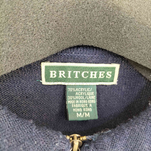 BRITCHES ウール混 千鳥格子 襟付き アクリルニット メンズ JPN:M