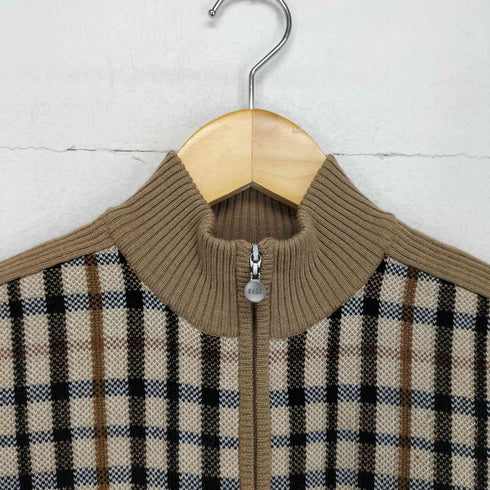 ダックスゴルフ DAKS GOLF チェック柄フルジップニット メンズ import:M
