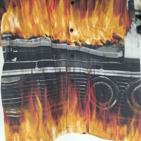 レフラー Leflah FIRE CAR ALOHA SHIRTS メンズ import:L
