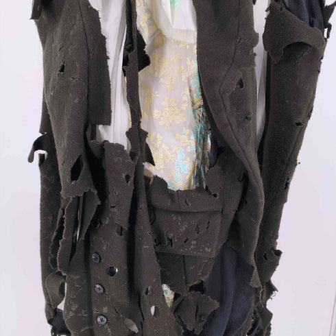 ミキオサカベ MIKIOSAKABE レイヤード ダメージ コート レディース