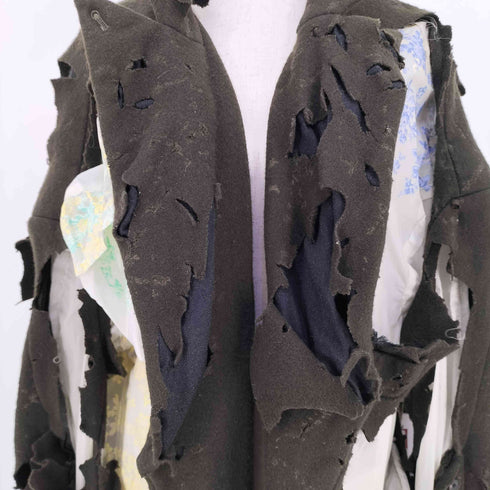 ミキオサカベ MIKIOSAKABE レイヤード ダメージ コート レディース