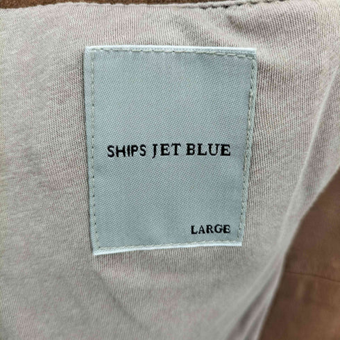 シップスジェットブルー SHIPS JET BLUE ラムレザーシングルレザージャケット メンズ L