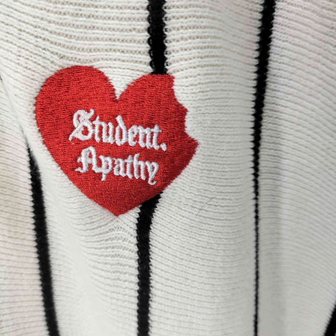 studentapathy L/S ハート刺繍ニットポロシャツ メンズ JPN:L