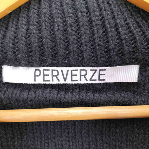 パーバーズ PERVERZE ダメージ加工ジャガードニットカーディガン レディース F