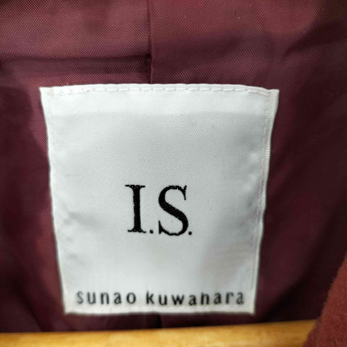 アイエススナオクワハラ I.S. sunao kuwahara ウール混 ナイロン 4B オープンカラー コート レディース JPN:M
