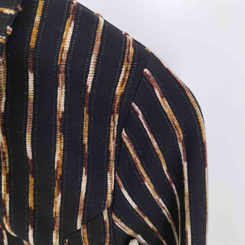 exclusive collection ウールパイピング ストライプ ストレッチ クロップドジャケット レディース JPN:M