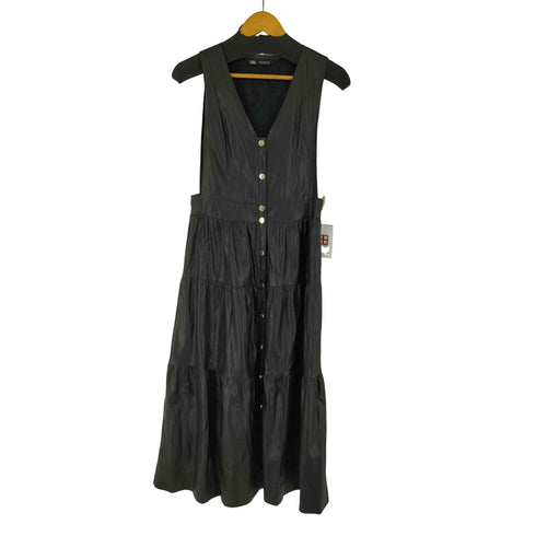 ザラ ZARA PUレザー ノースリ―ブワンピース レディース import:M