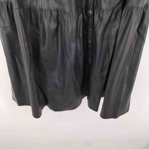 ザラ ZARA PUレザー ノースリ―ブワンピース レディース import:M