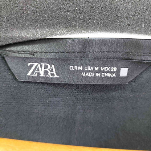 ザラ ZARA PUレザー ノースリ―ブワンピース レディース import:M