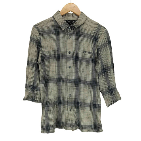 アニエスベーオム Agnes b.homme 七分袖 フロントポケットチェックシャツ レディース O