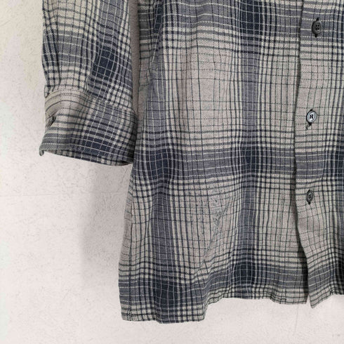 アニエスベーオム Agnes b.homme 七分袖 フロントポケットチェックシャツ レディース O