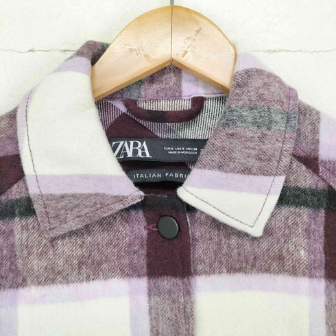 ザラ ZARA パープルチェックジャケット レディース import:S