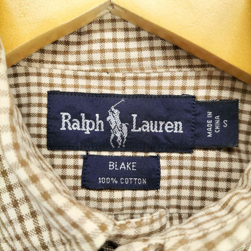 ラルフローレン RALPH LAUREN BLAKE ポニー 刺繍 ギンガムチェック ボタンダウン S/S シャツ メンズ import:S