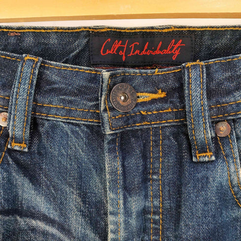 CULT OF INDIVIDUALITY REBEL STRAIGHT ダメージ リペア加工 デニムパンツ メンズ 30