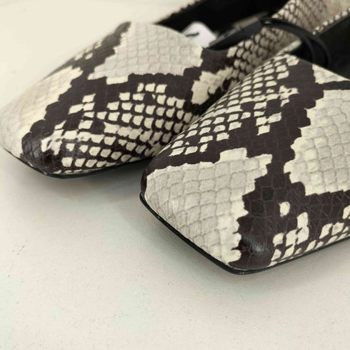 ザラ ZARA Animal Print Leather Ballerinas レディース EUR:38