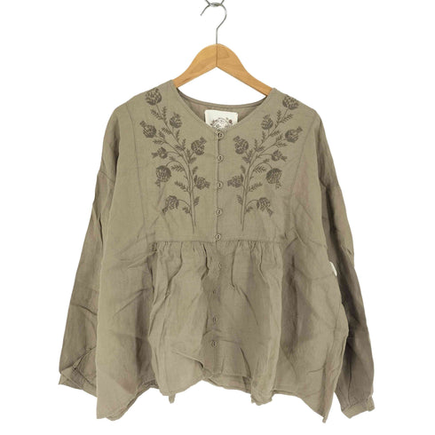 サマンサモスモス samansa Mos2 35th【Slowlinen】スカーフ刺繍ブラウス レディース FREE