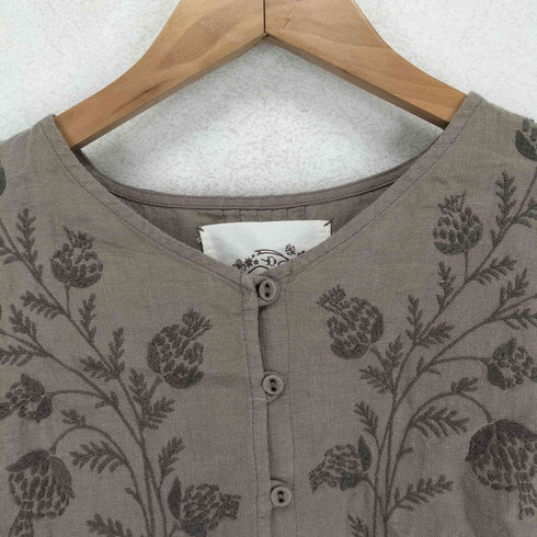 サマンサモスモス samansa Mos2 35th【Slowlinen】スカーフ刺繍ブラウス レディース FREE