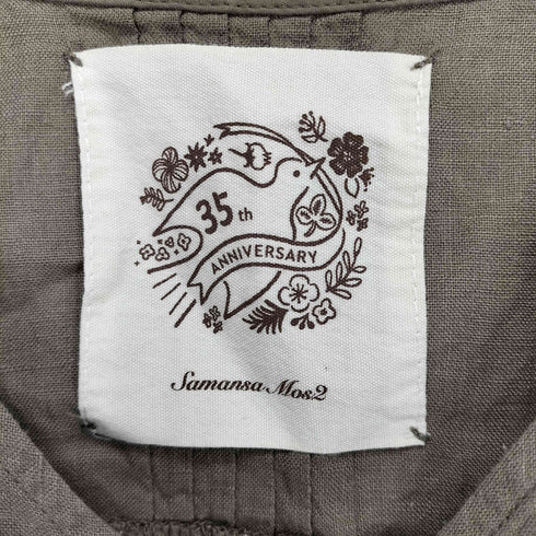 サマンサモスモス samansa Mos2 35th【Slowlinen】スカーフ刺繍ブラウス レディース FREE