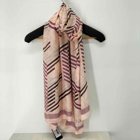 ゲス GUESS Vikky G Cube logo scarf ロゴ総柄大判スカーフ レディース
