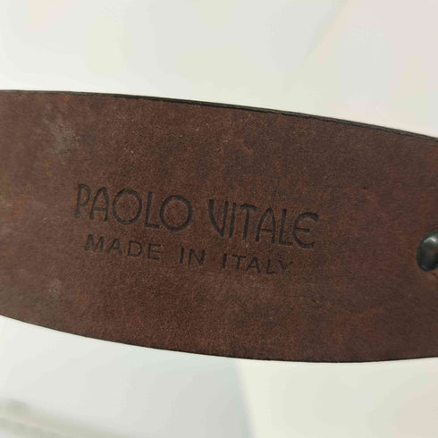 PAOLO VITALE イタリア製 スタッズ装飾 レザーベルト メンズ