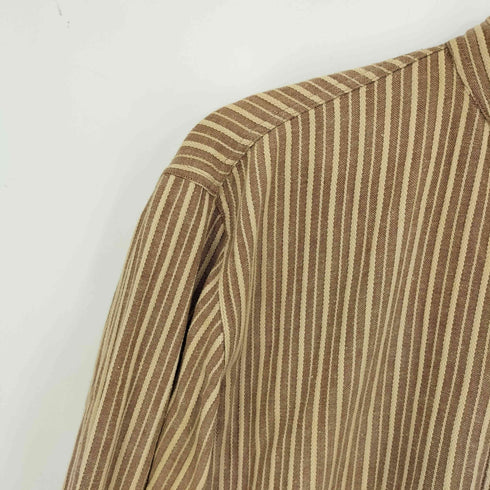 ファブインディア fabindia インド製 バンドカラー ストライプ プルオーバーシャツ メンズ 38