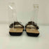 ジルサンダー JIL SANDER SANDAL ギャザー フラットサンダル スライドサンダル レザー シルバー メタリック レディース